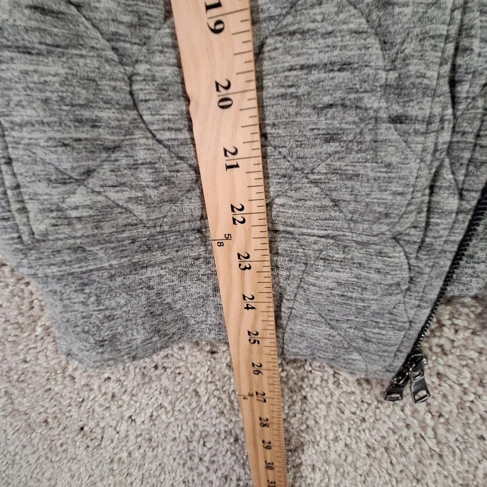 Banana Republic Quilted Hoodie Men's Medium Gray Long Sleeve Drawstring Full Zip